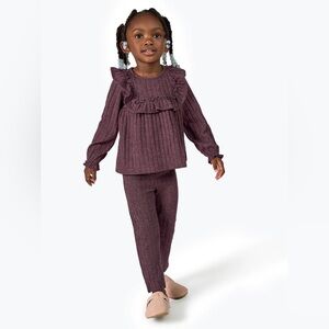 Modern Moments by Gerber Toddler Girl Ruffle Top and Pant Set
